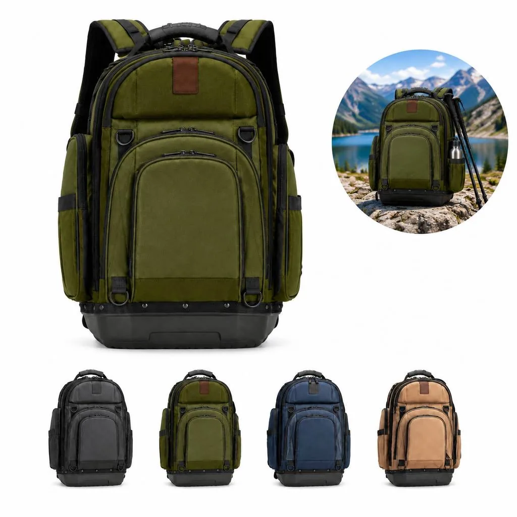 Water-Resistant Oxford Tool Backpack with Laptop Sleeve 2