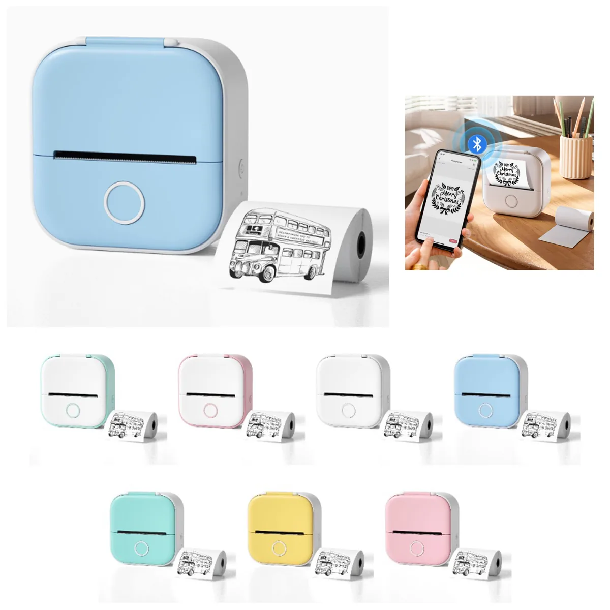 Bluetooth Mini Thermal Label Printer for Home Office 2
