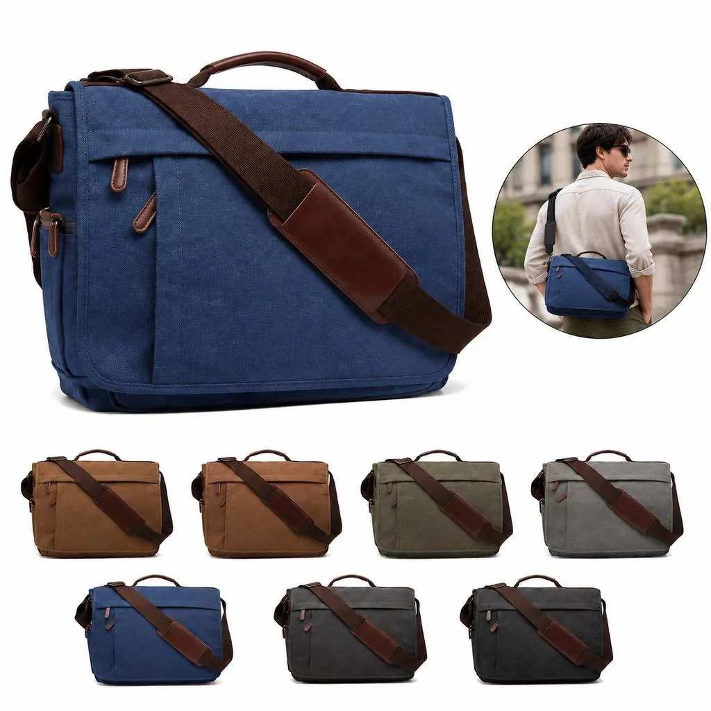 Retro Canvas Business Shoulder Bag for Commute 2