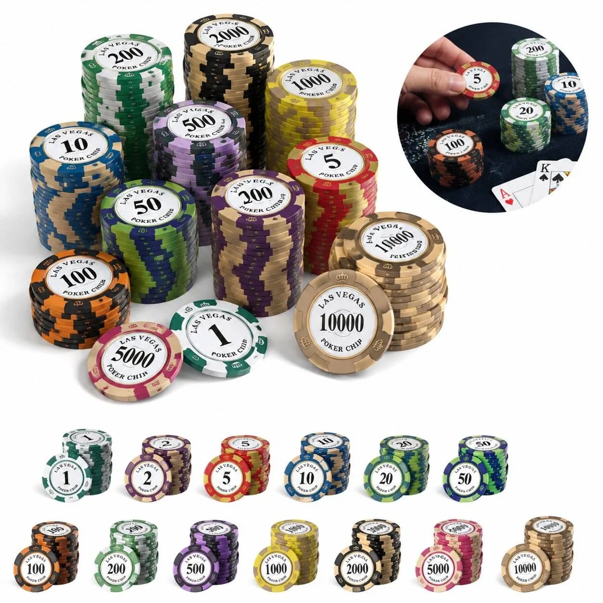 Personalized Ceramic Poker Chips with Full-Color Print 2