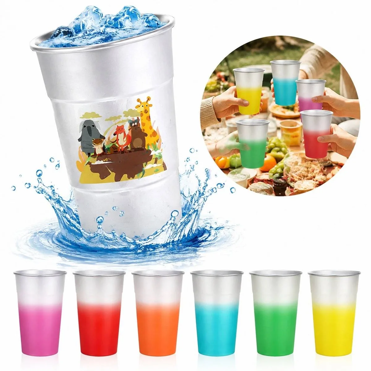 Color Changing Insulated Aluminum Cup for Cold Drinks 2