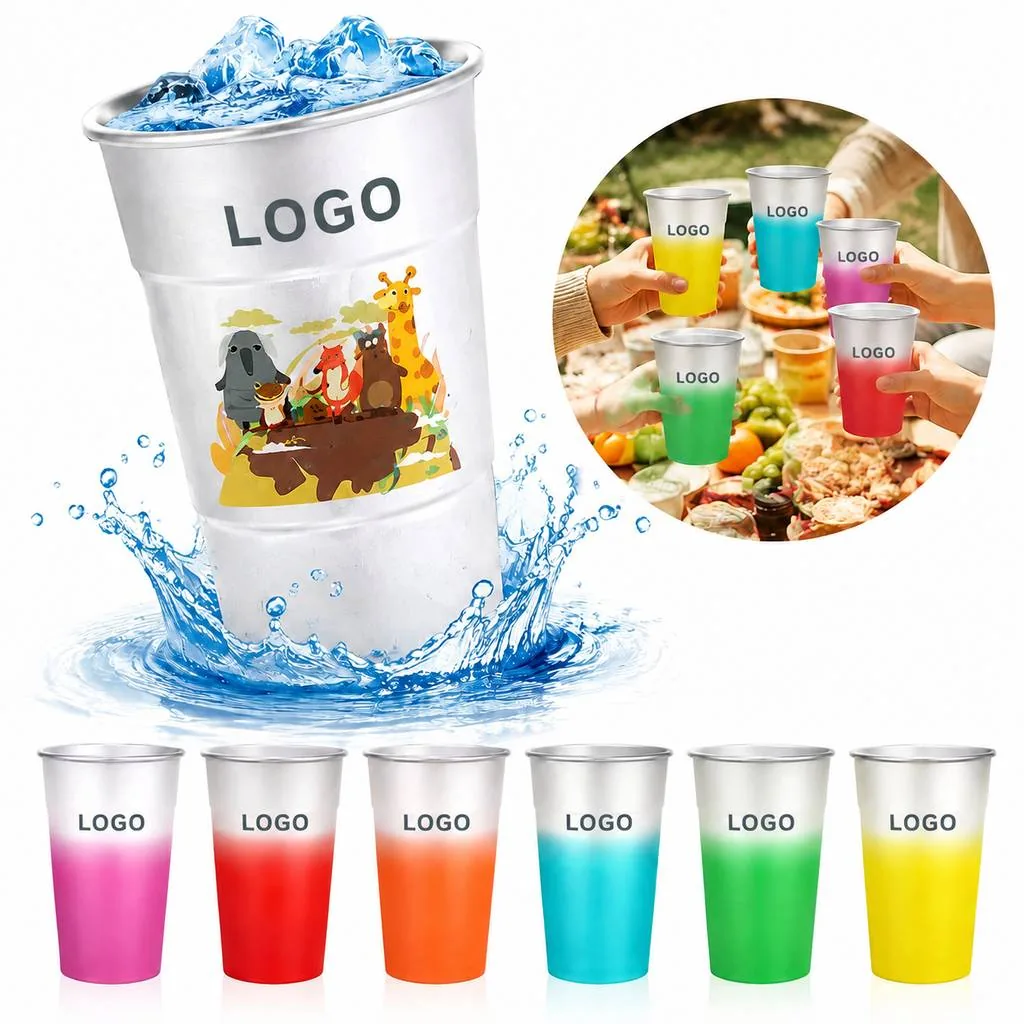 Color Changing Insulated Aluminum Cup for Cold Drinks