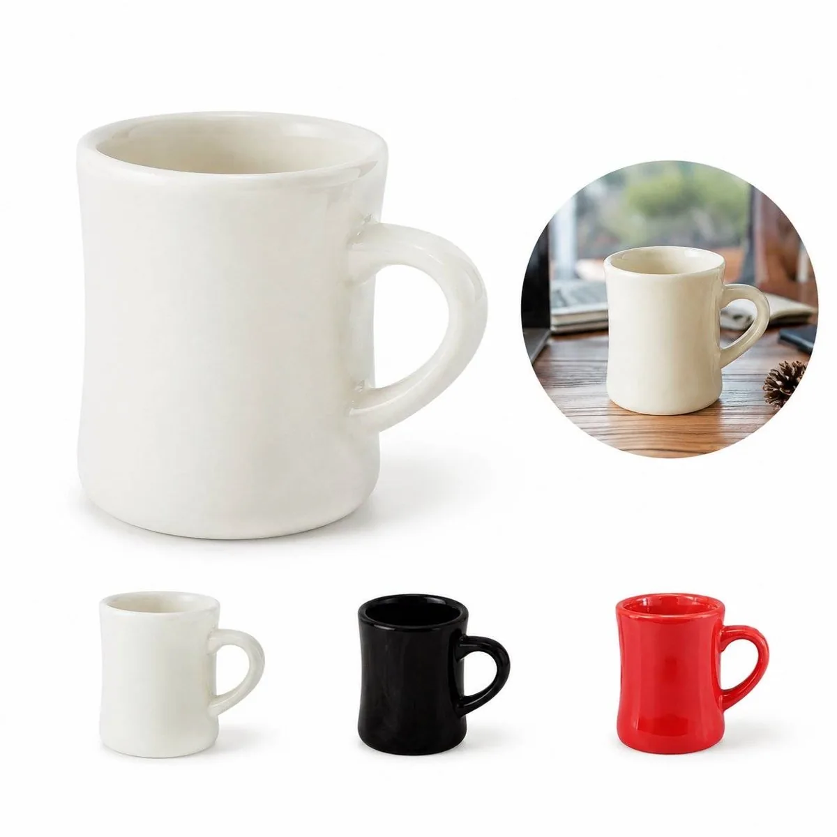 Personalized Glossy Ceramic Coffee Mug in Milky White 2