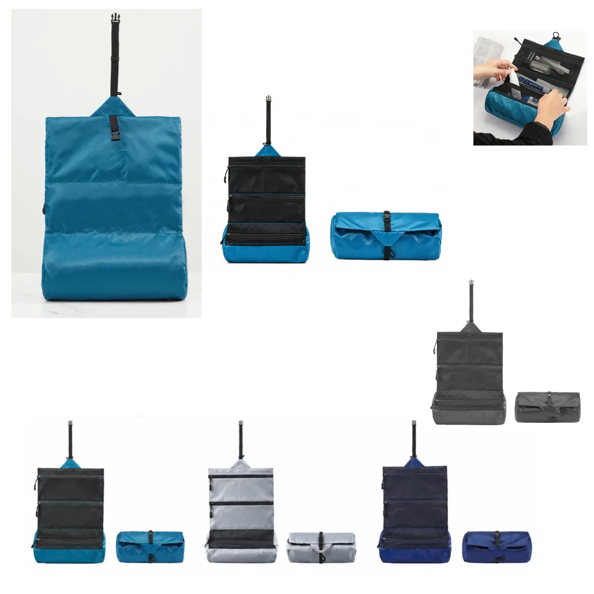 Compact Water-Resistant Foldable Travel Toiletry Organizer 2