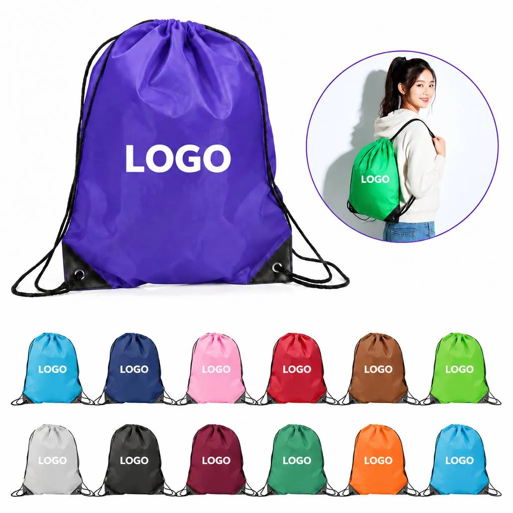 Lightweight Polyester Pull-Cord Cinch Bag for Daily Use
