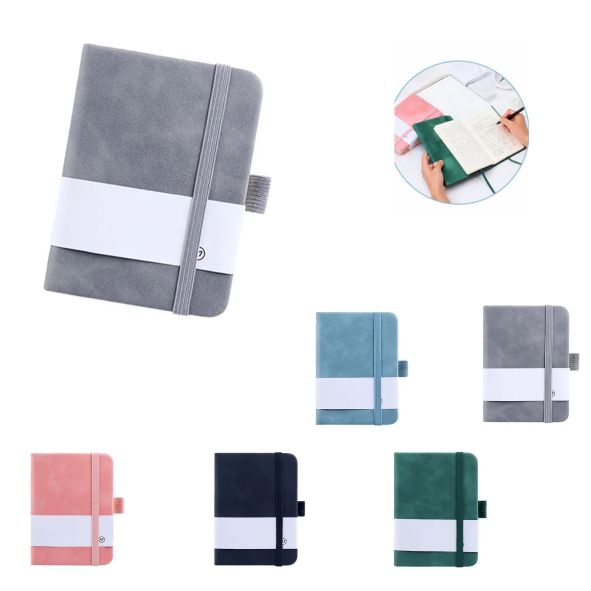 Faux Leather Office Notebook with Elastic Closure 2