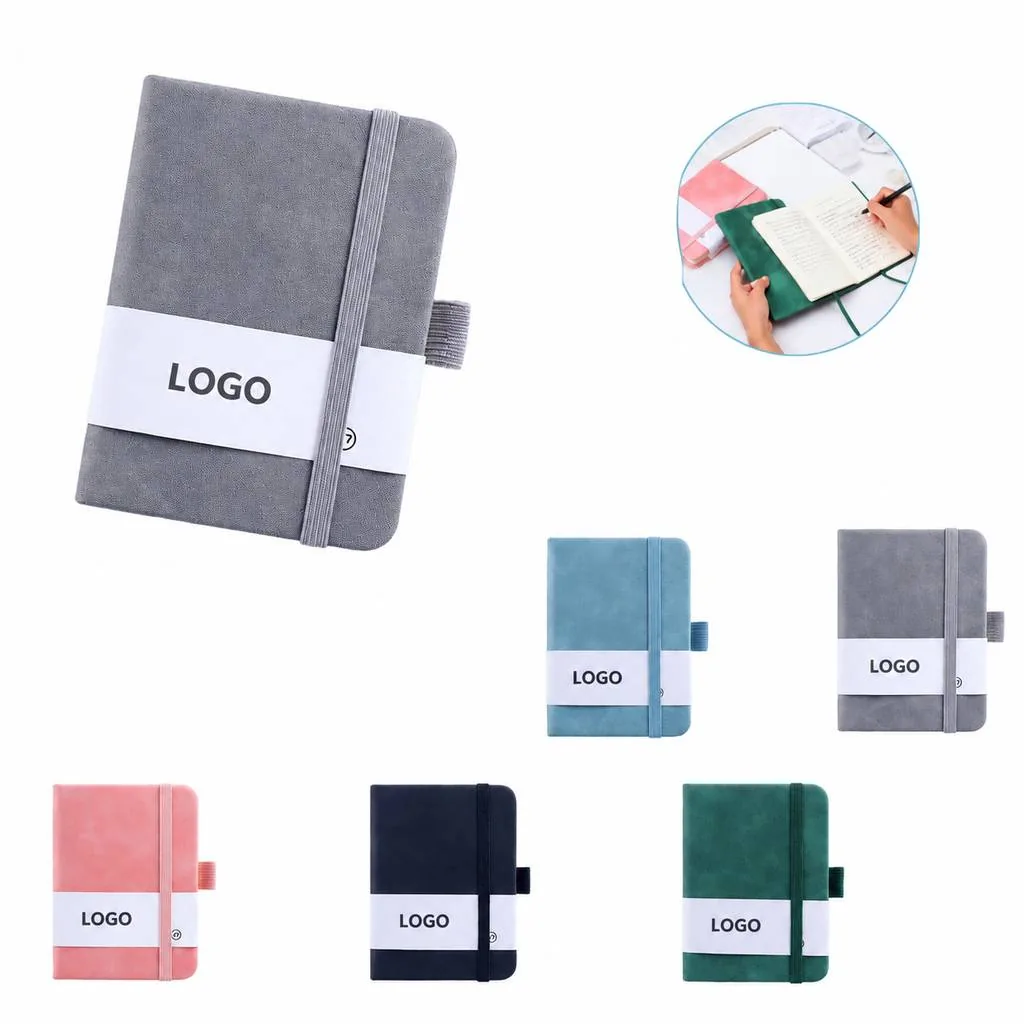 Faux Leather Office Notebook with Elastic Closure