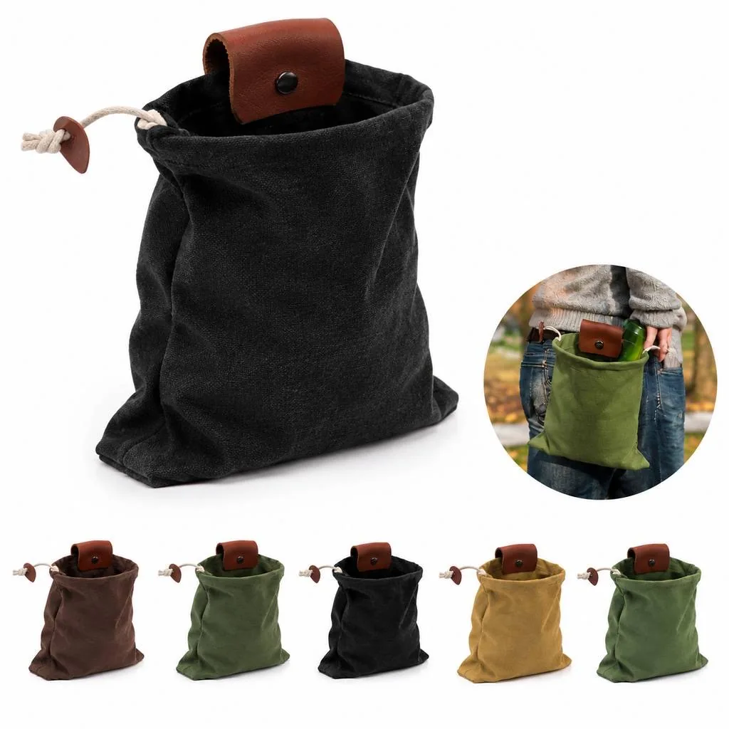 Canvas Mushroom Gathering Bag with Drawstring Closure 2