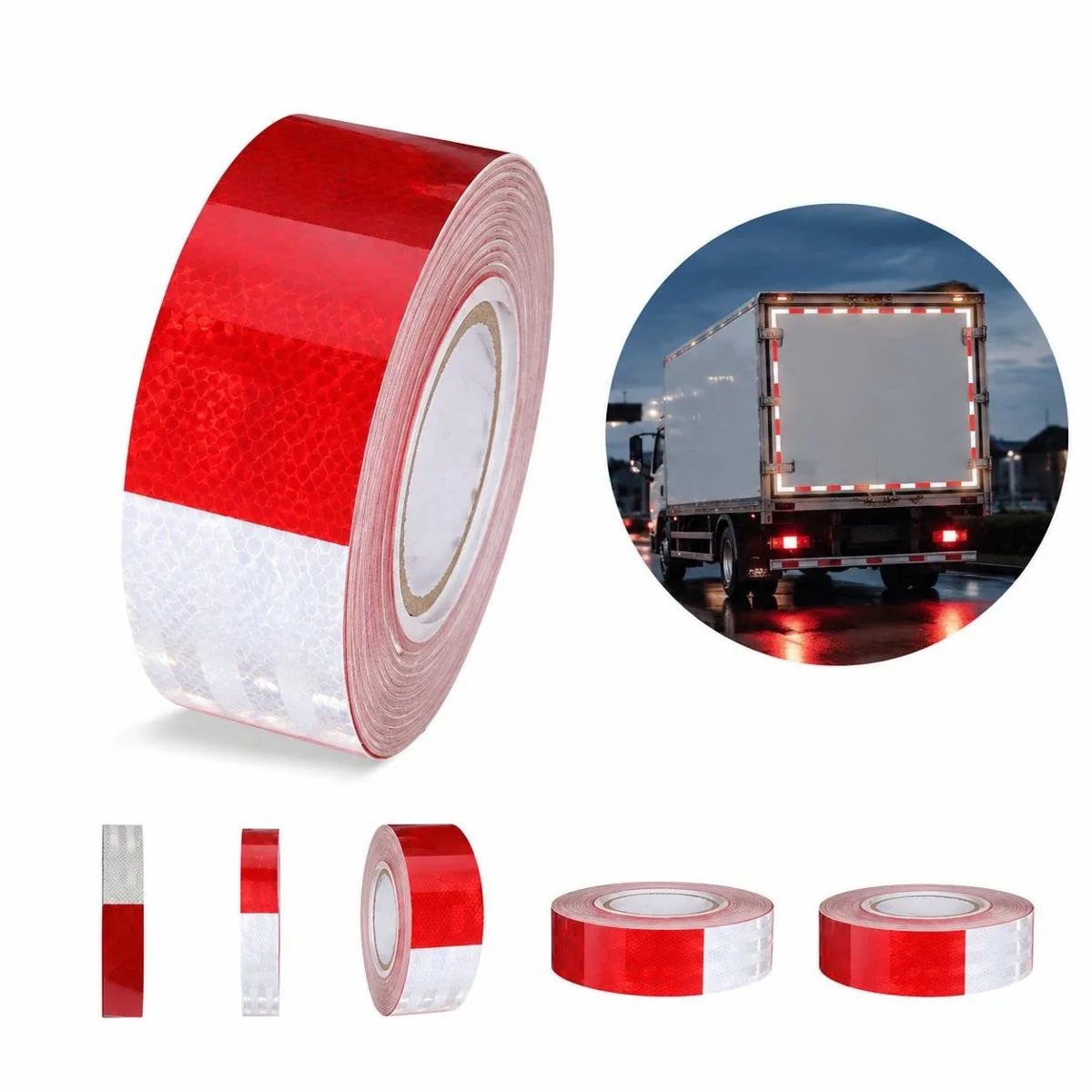 Red White High Visibility Reflective Safety Tape 2