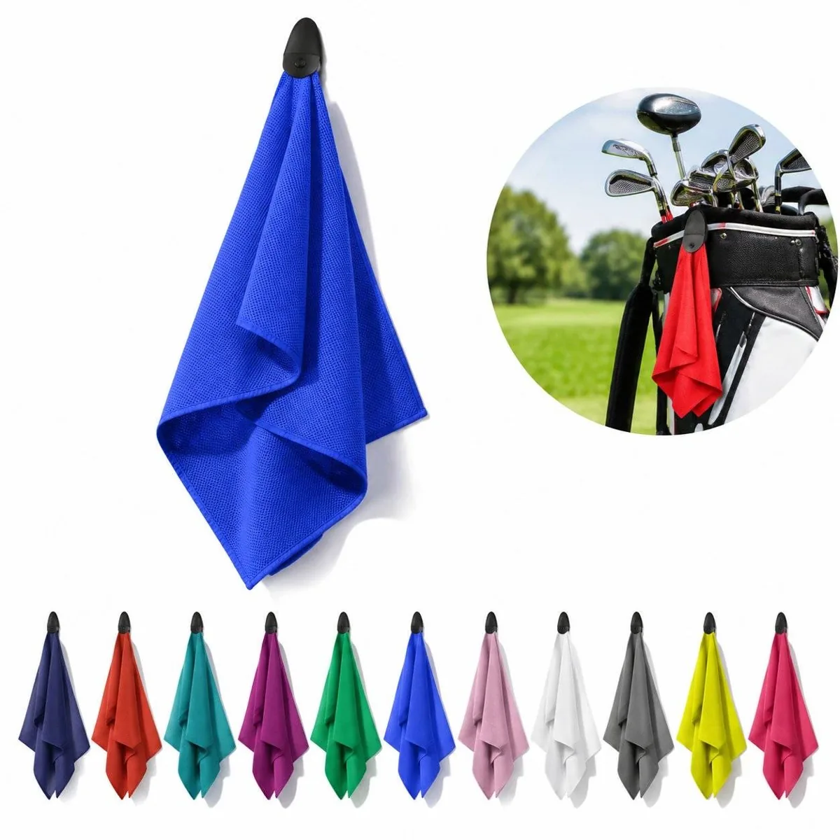 Magnetic Microfiber Golf Towel with Quick-Dry Absorbent 2