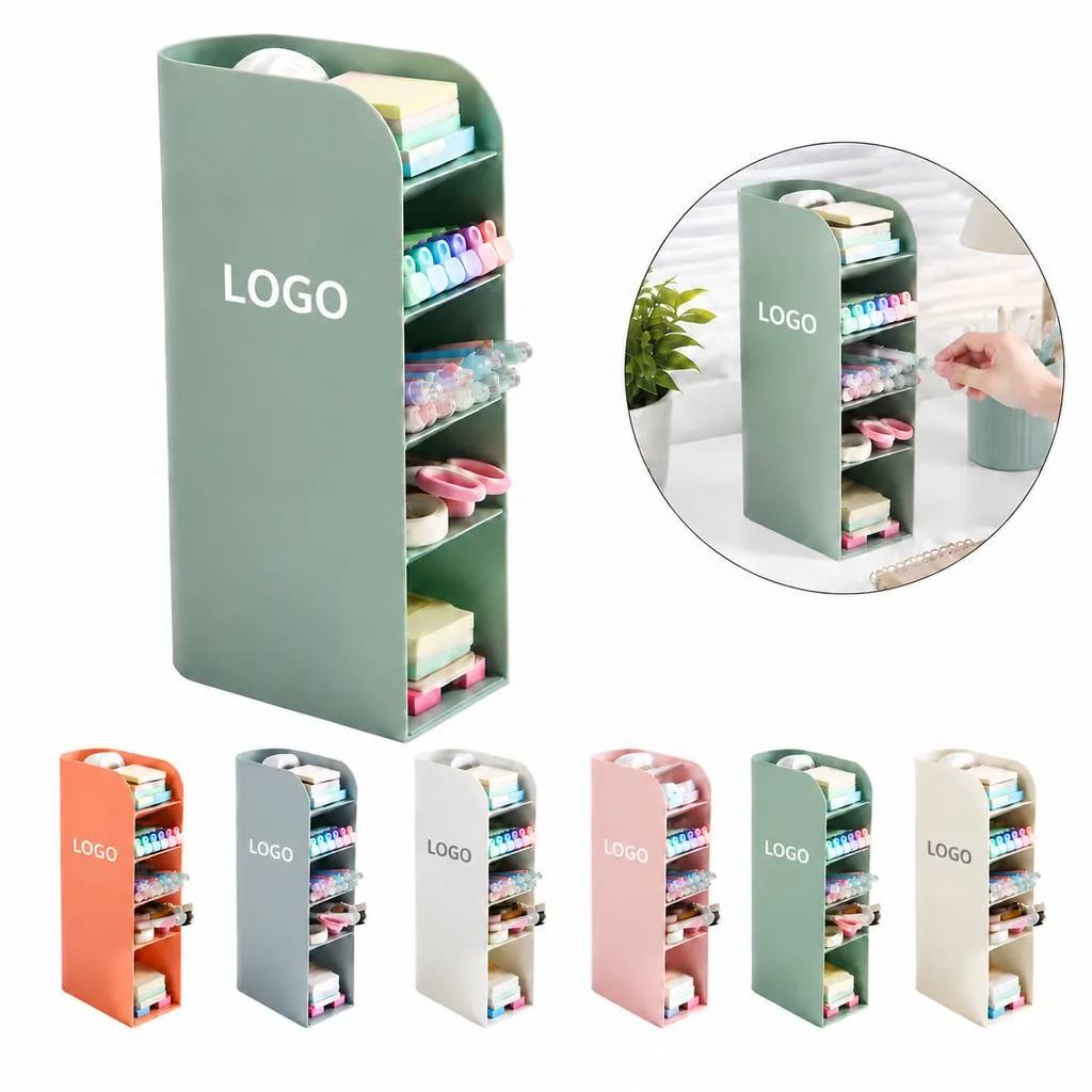 Multi Compartment Plastic Desk Organizer for Stationery