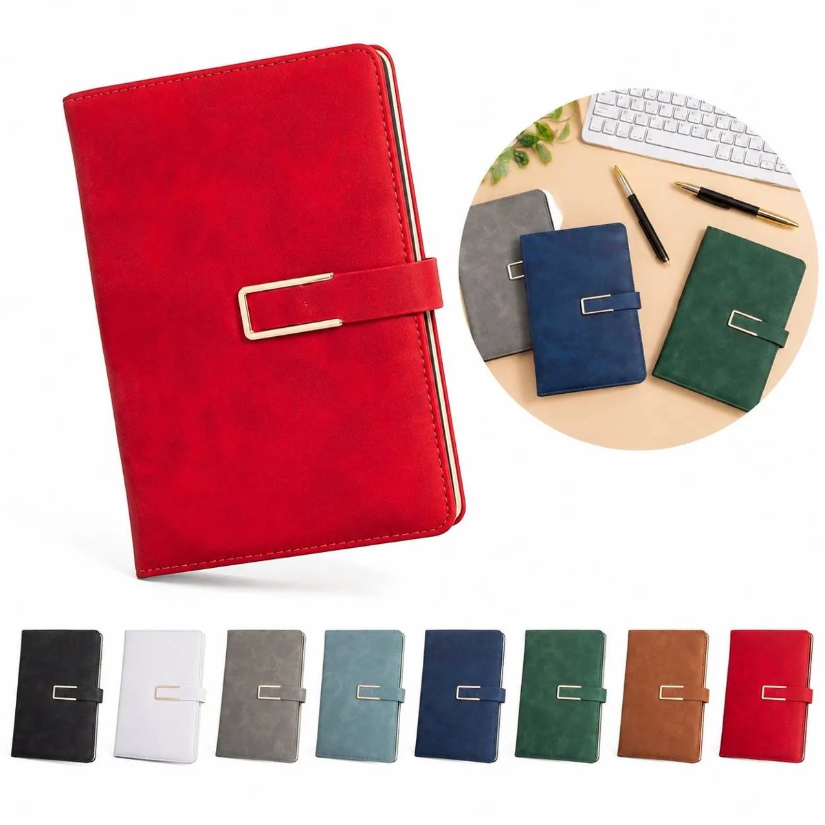 A5 PU Leather Journal Set with Elastic Closure 2