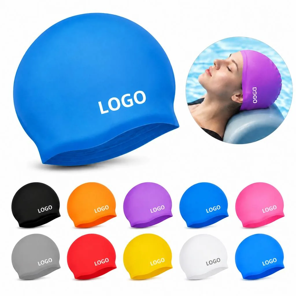 Custom Fit Silicone Swimming Caps for Adults