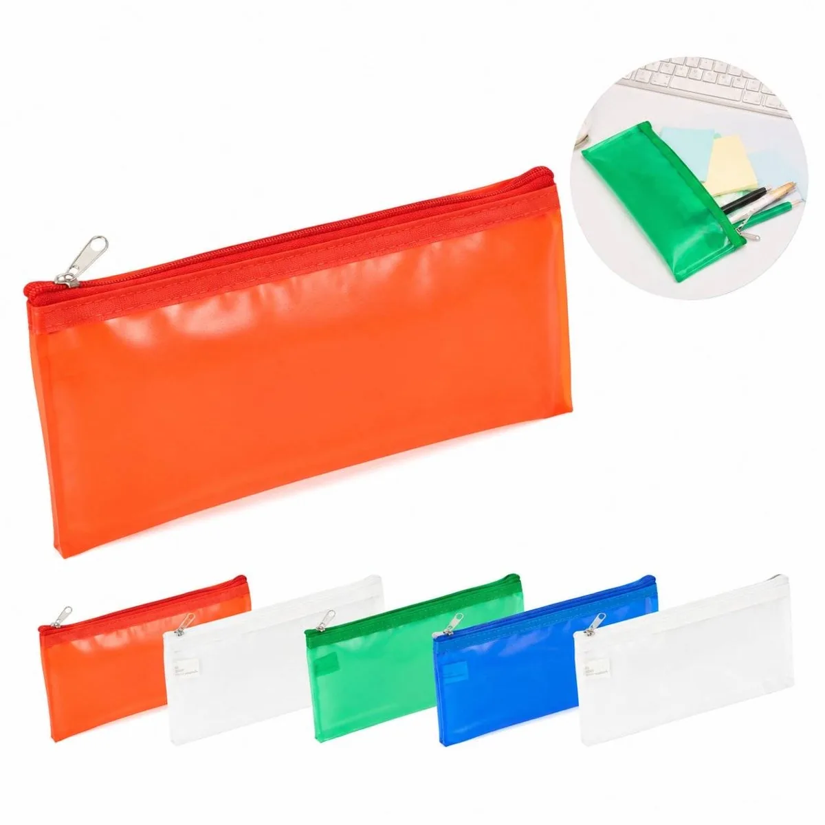 Translucent Vinyl Pencil Case with Zipper 2