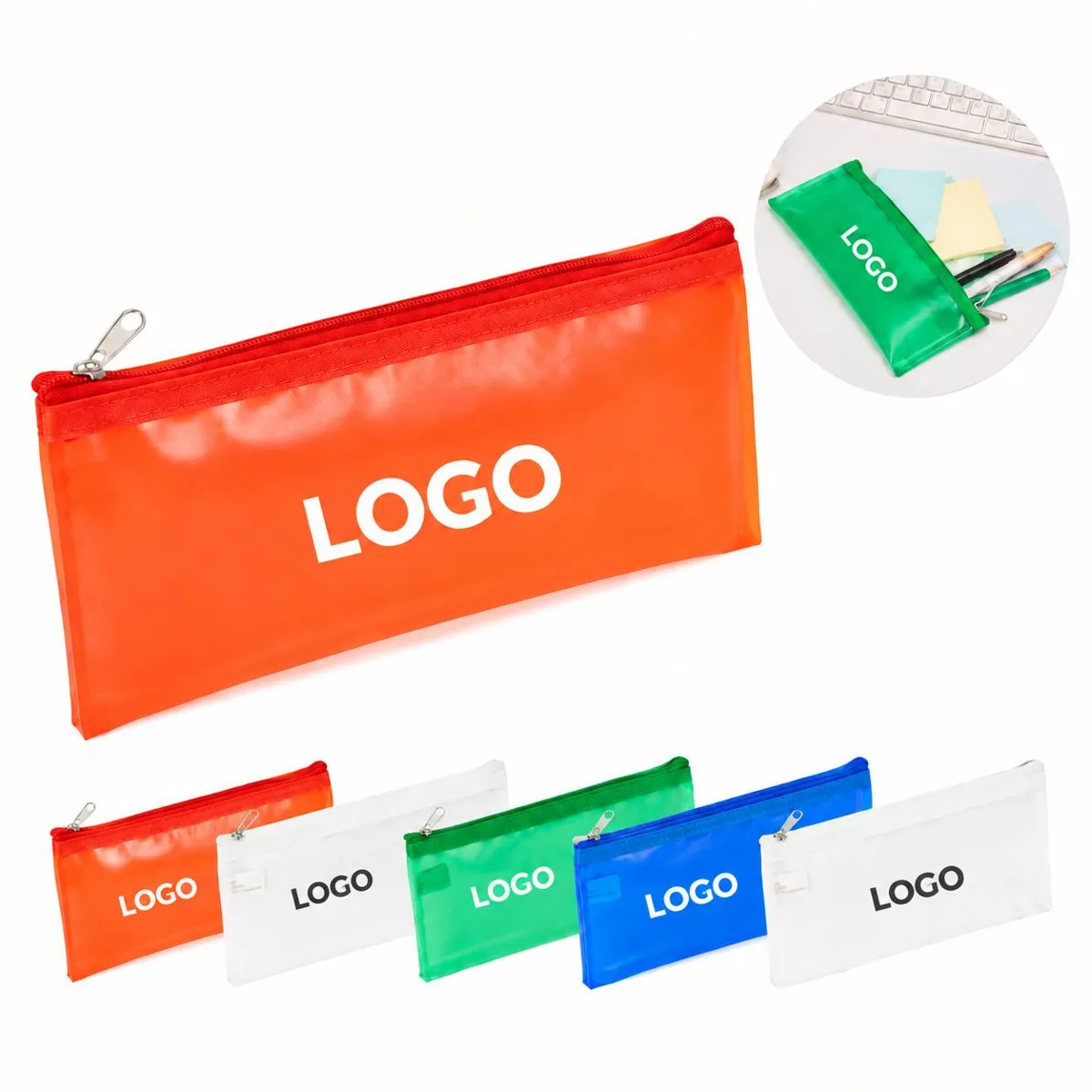 Translucent Vinyl Pencil Case with Zipper