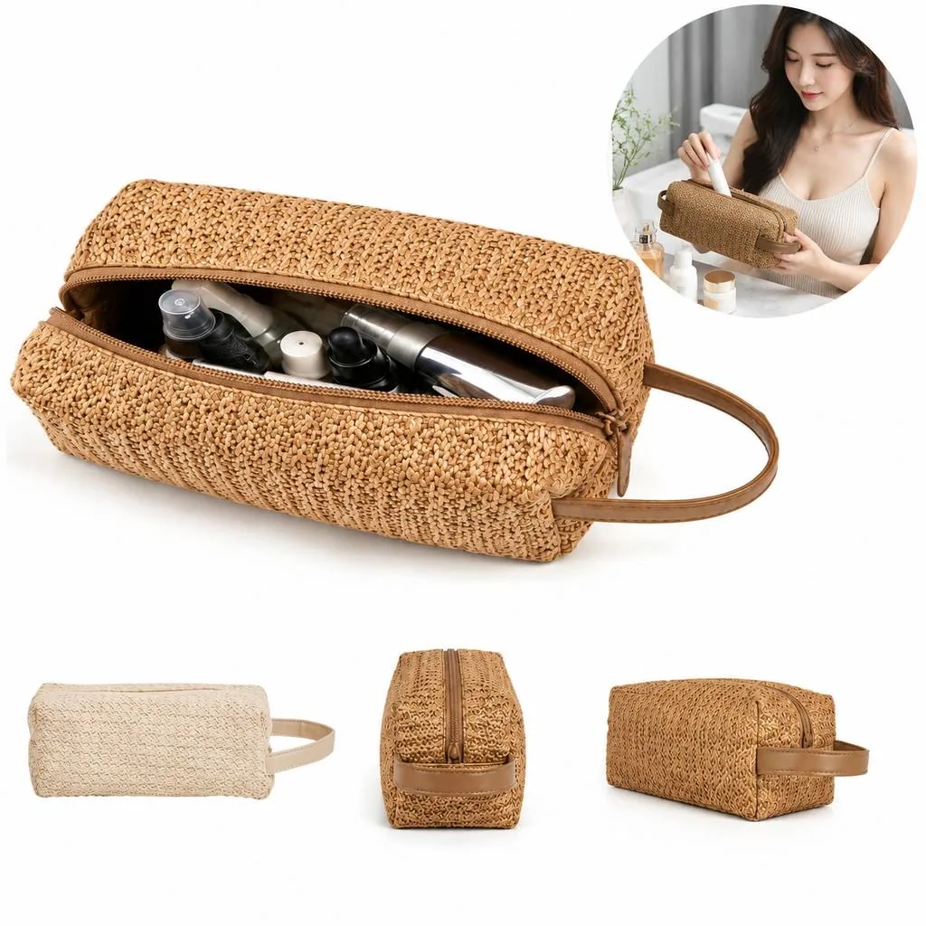 Woven Travel Cosmetic Pouch with Zipper 2
