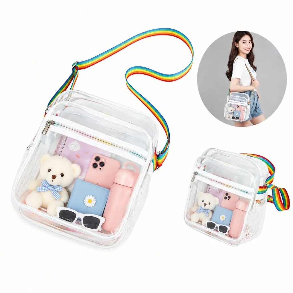 Transparent PVC Crossbody Bag for Stadium Events | OHY2457-101 2