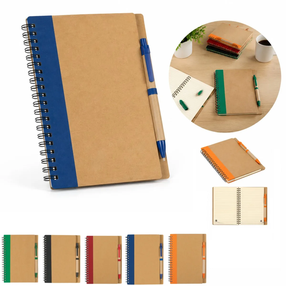 Recycled Paper Notebook with Matching Pen, Compact 2