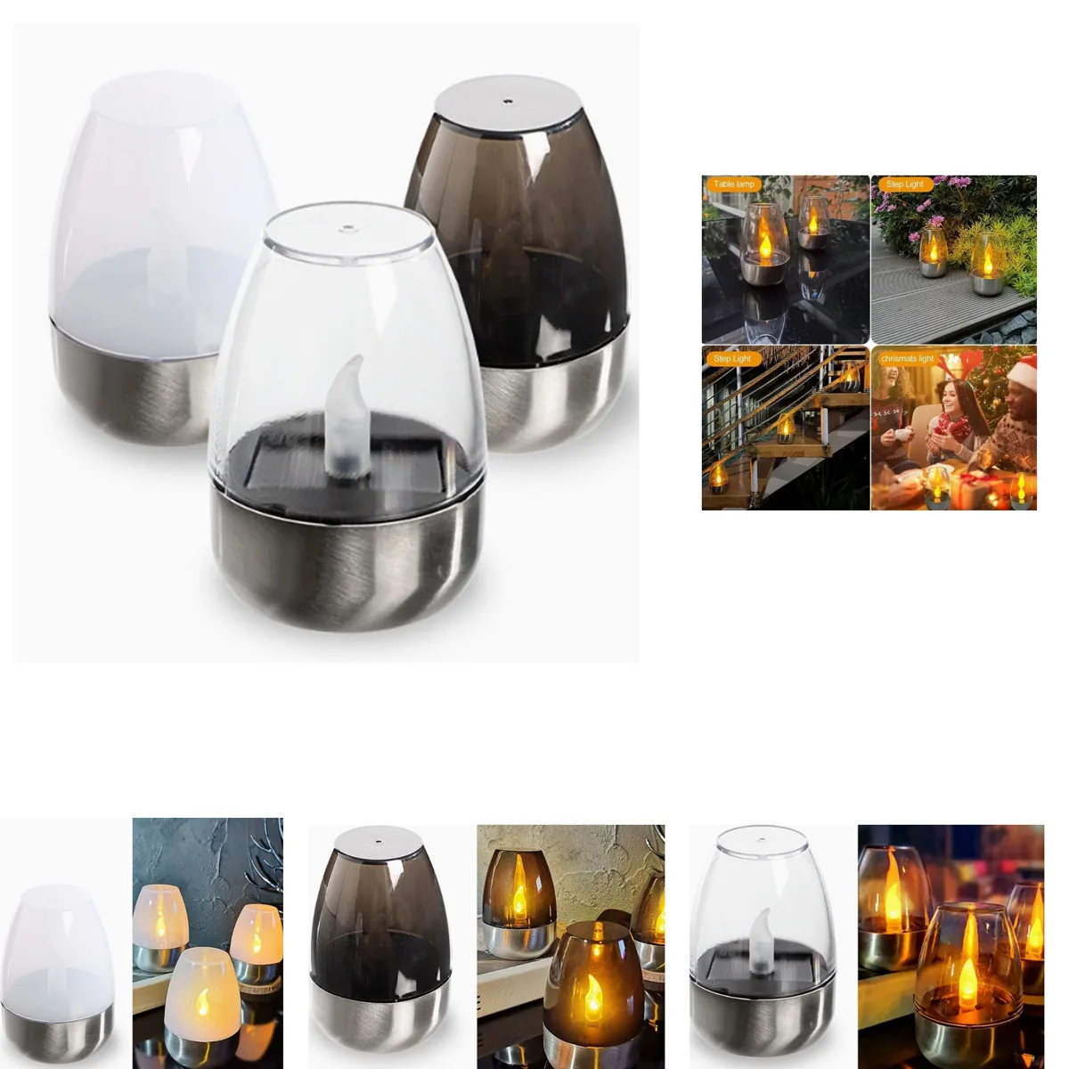 Solar Powered Stainless Steel Outdoor Garden Lights 2