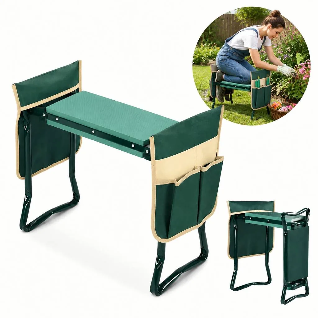 Folding Garden Kneeler and Seat with Padded Support 2