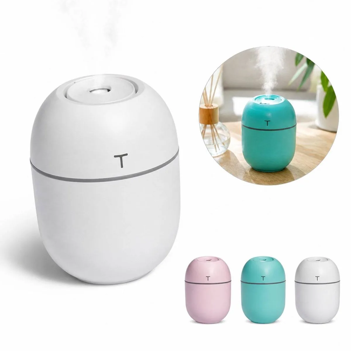 Portable Egg-Shaped Mist Humidifier with USB Plug 2