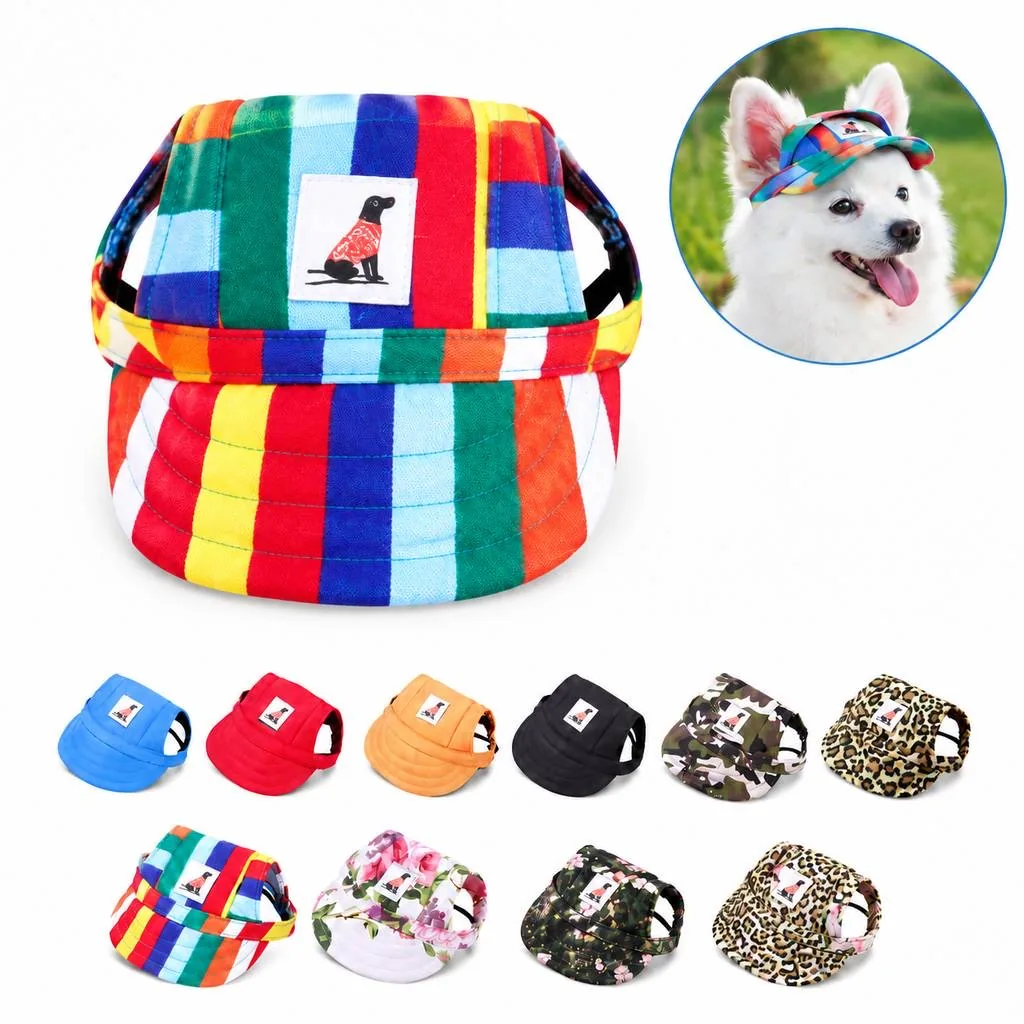 Adjustable Polyester Dog Baseball Beret Hat for Small Dogs 2