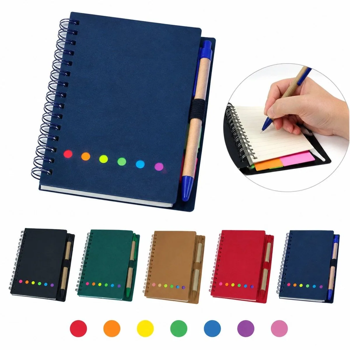 Eco-Friendly Kraft Paper Spiral Notepad Set for Daily Notes 2