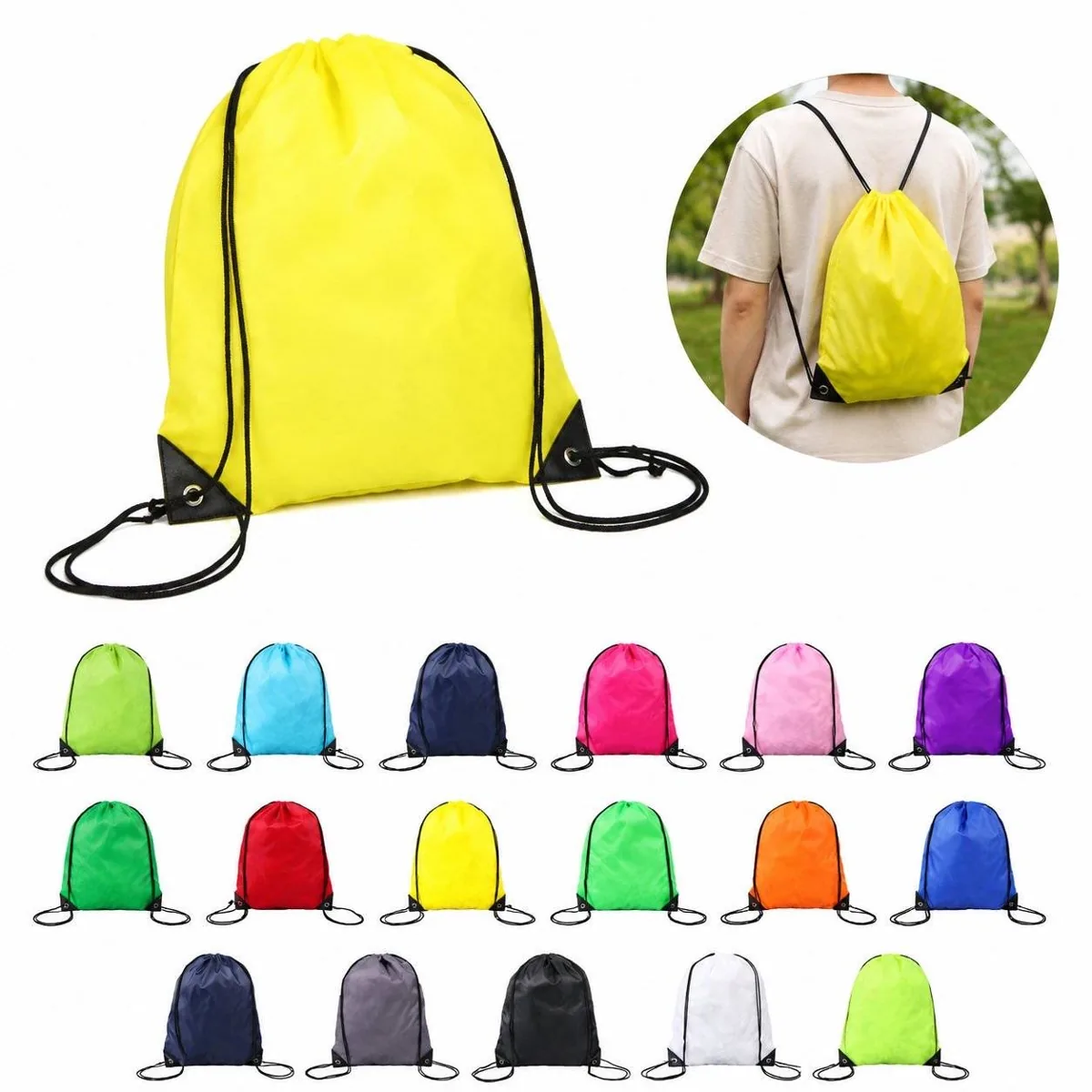 Polyester Drawstring Backpack with Adjustable Closure 2