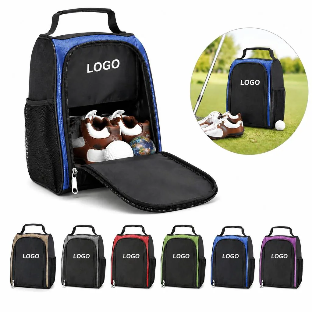 Durable 600D Golf Shoe Carrier Bag with Zipper Closure
