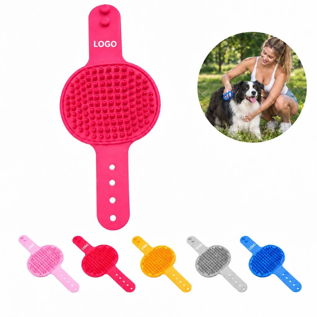 Soft Silicone Pet Bath Brush with Non-Slip Grip for Dogs