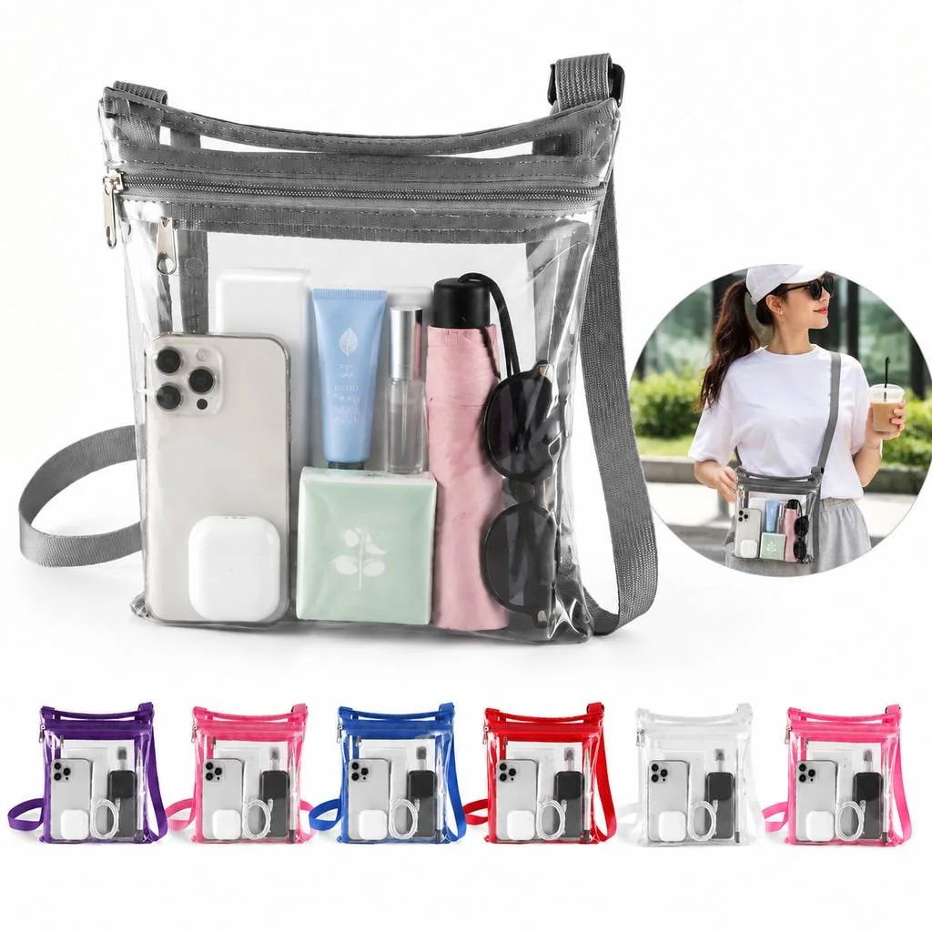 Transparent PVC Crossbody Bag with Adjustable Strap | OHY2541-101 2
