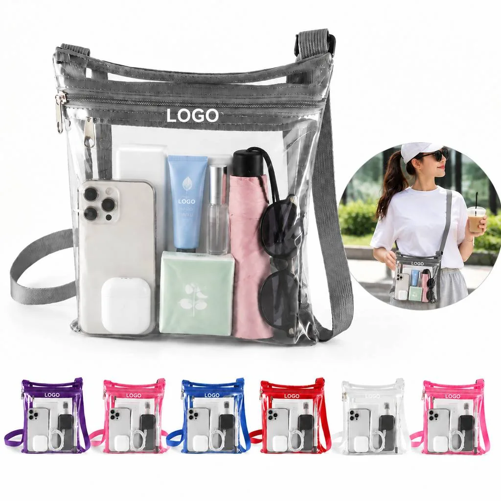 Transparent PVC Crossbody Bag with Adjustable Strap | OHY2541-101