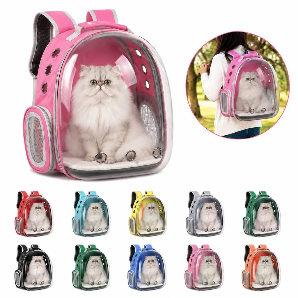 Clear Cat Carrier Backpack with Ventilated Viewing Panels 2