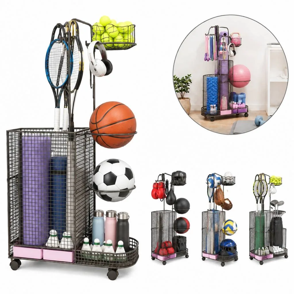 Versatile Yoga Gear Organizer Basket with Breathable Design 2