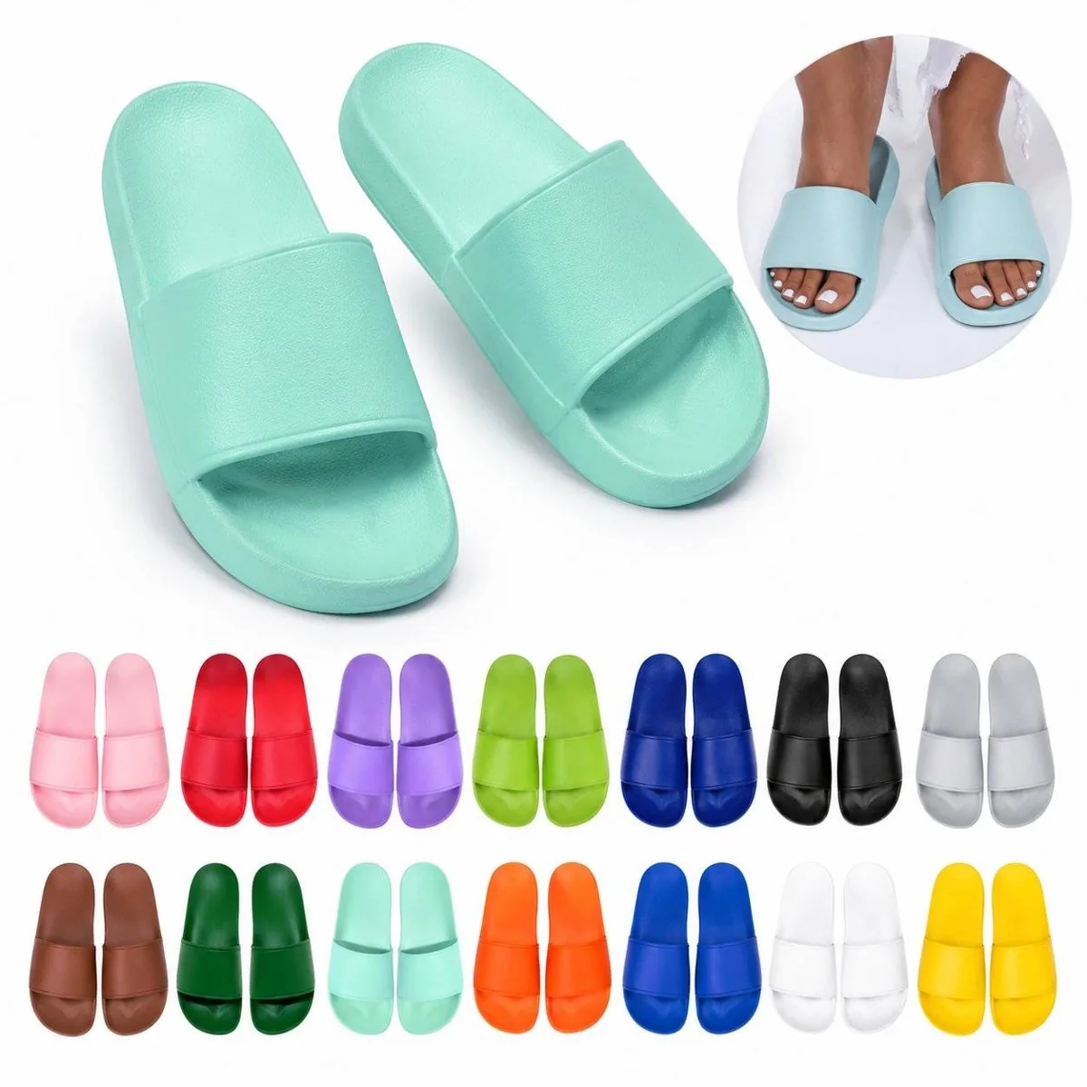 Unisex Anti-Slip PVC Slippers for Home Comfort 2