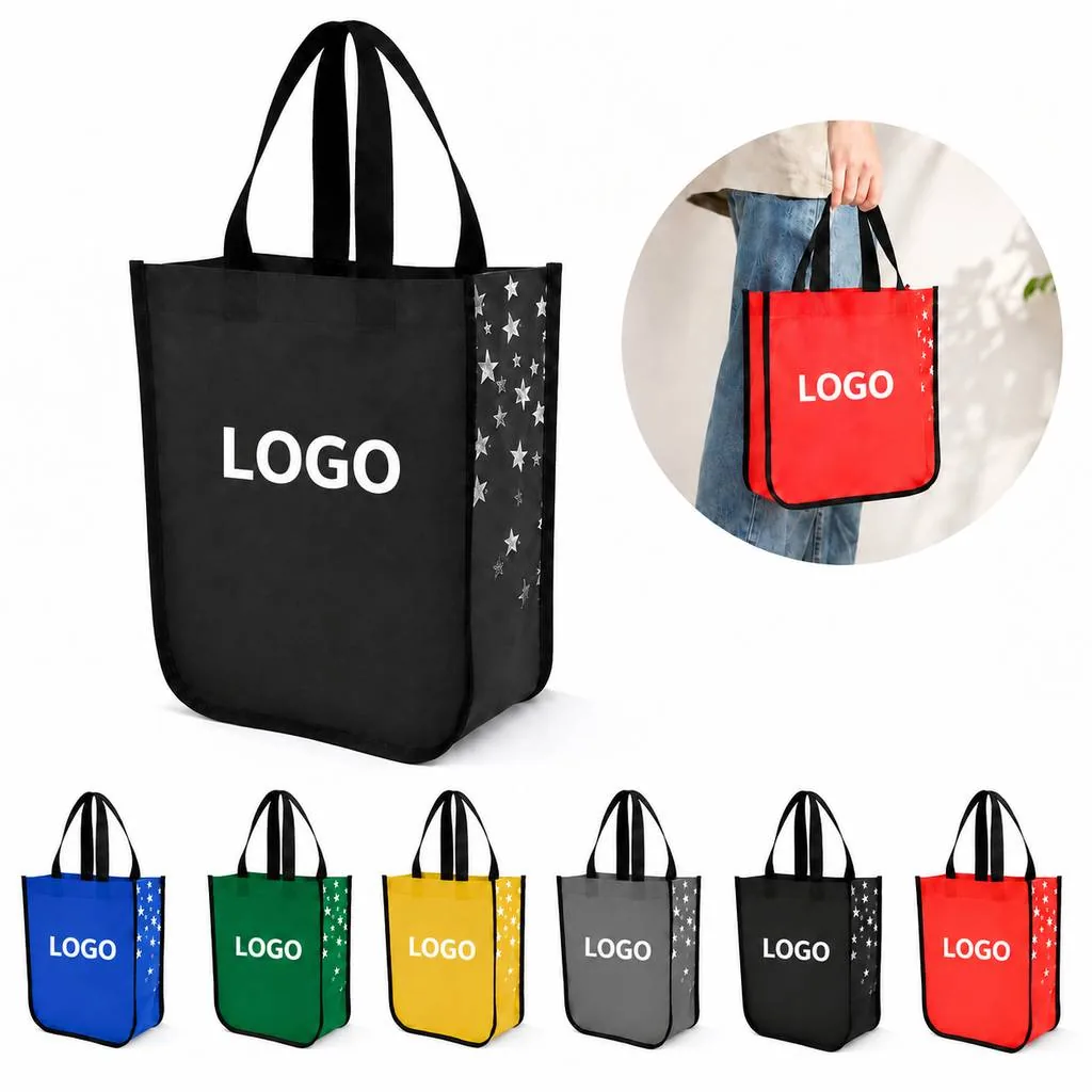 Foldable Non-Woven Reusable Tote for Grocery Shopping