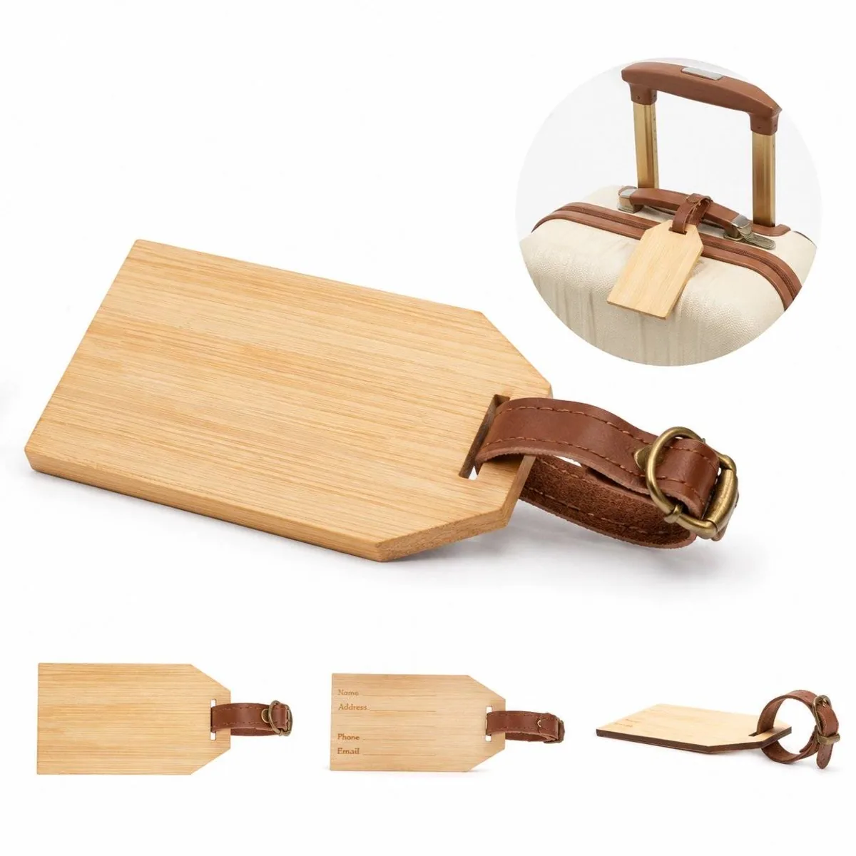 Eco-Friendly Bamboo Luggage ID Tag 2