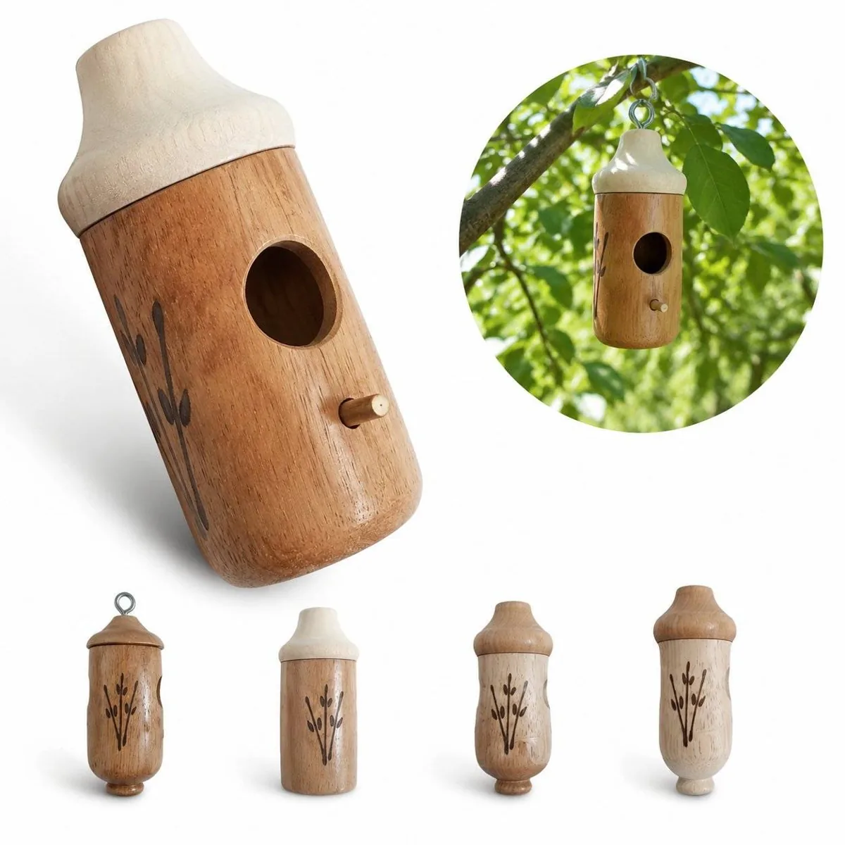 Wooden Hummingbird House with Ventilated Interior 2