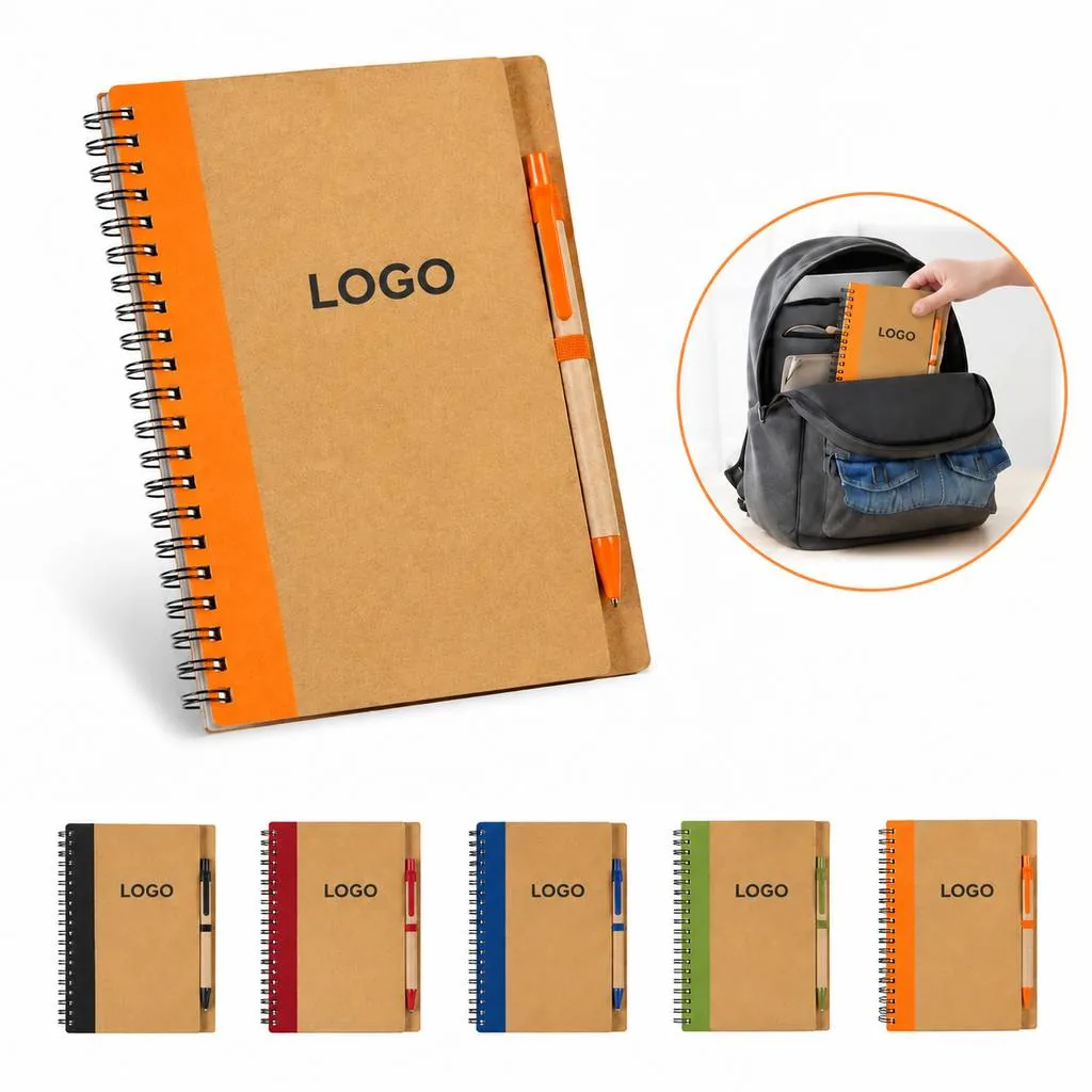 Kraft Paper Notebook Set with Matching Pen for Writing