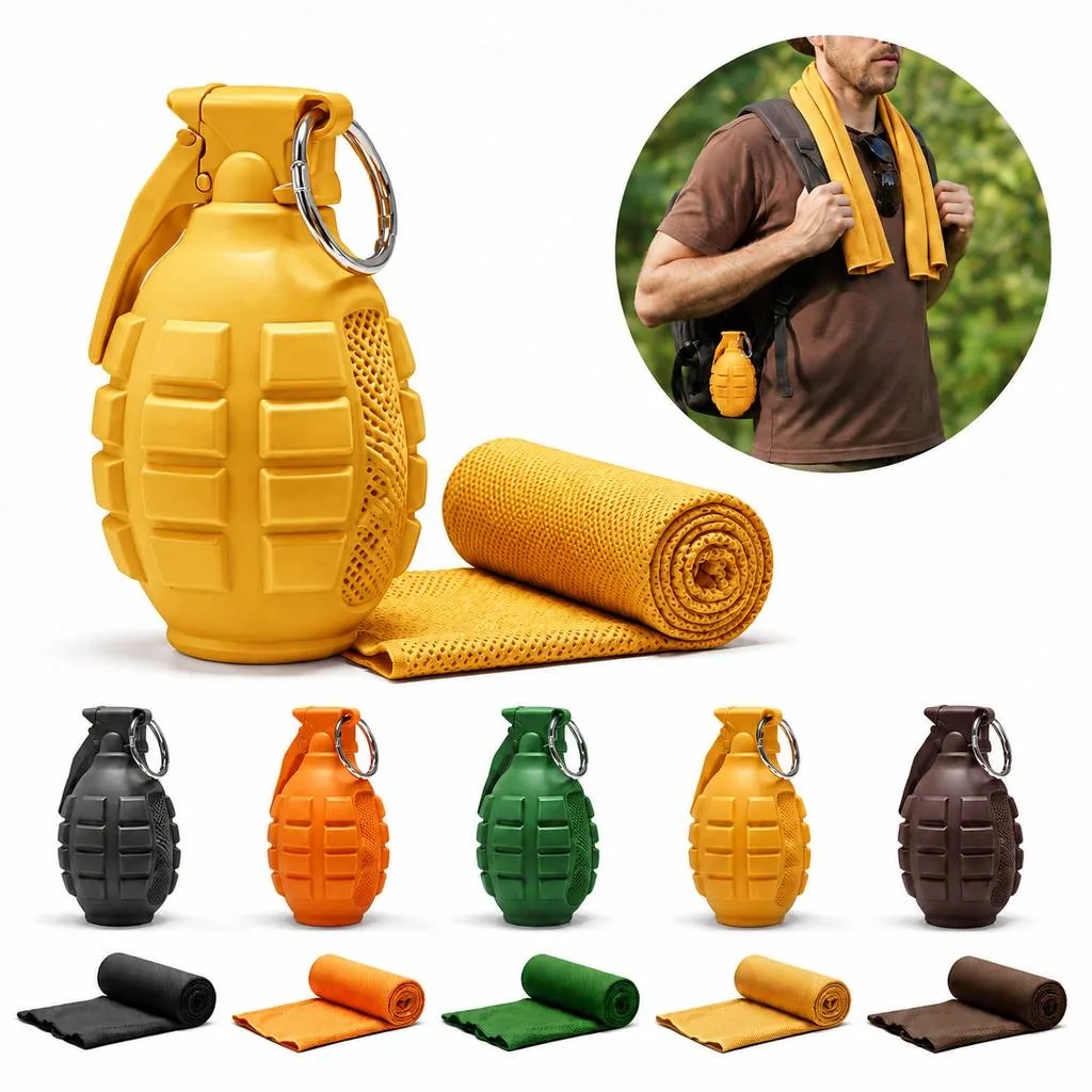 Cooling Towel with Grenade-Shaped Case for Outdoor Sports 2