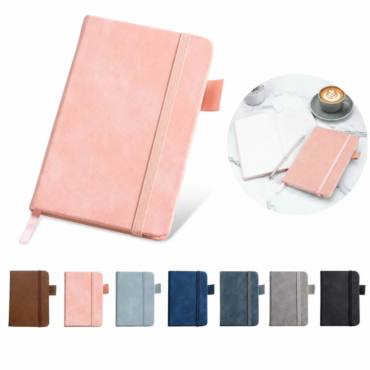 Refillable A7 Leather Pocket Notebook with Pen Loop 2