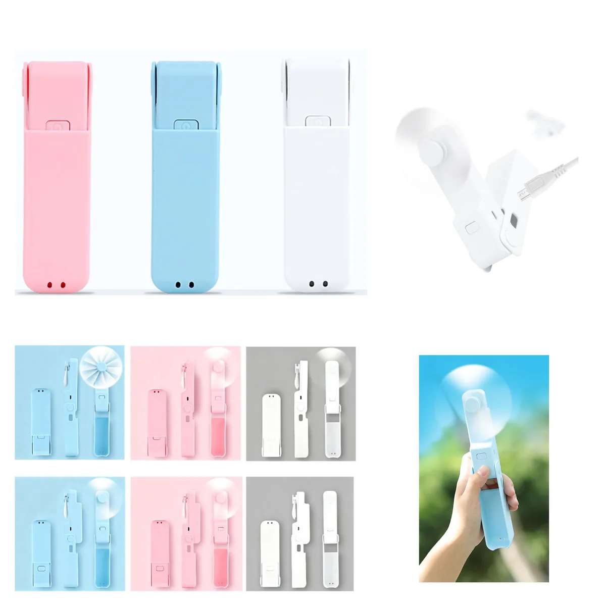 Foldable Rechargeable USB Fan with 3 Speed Settings 2