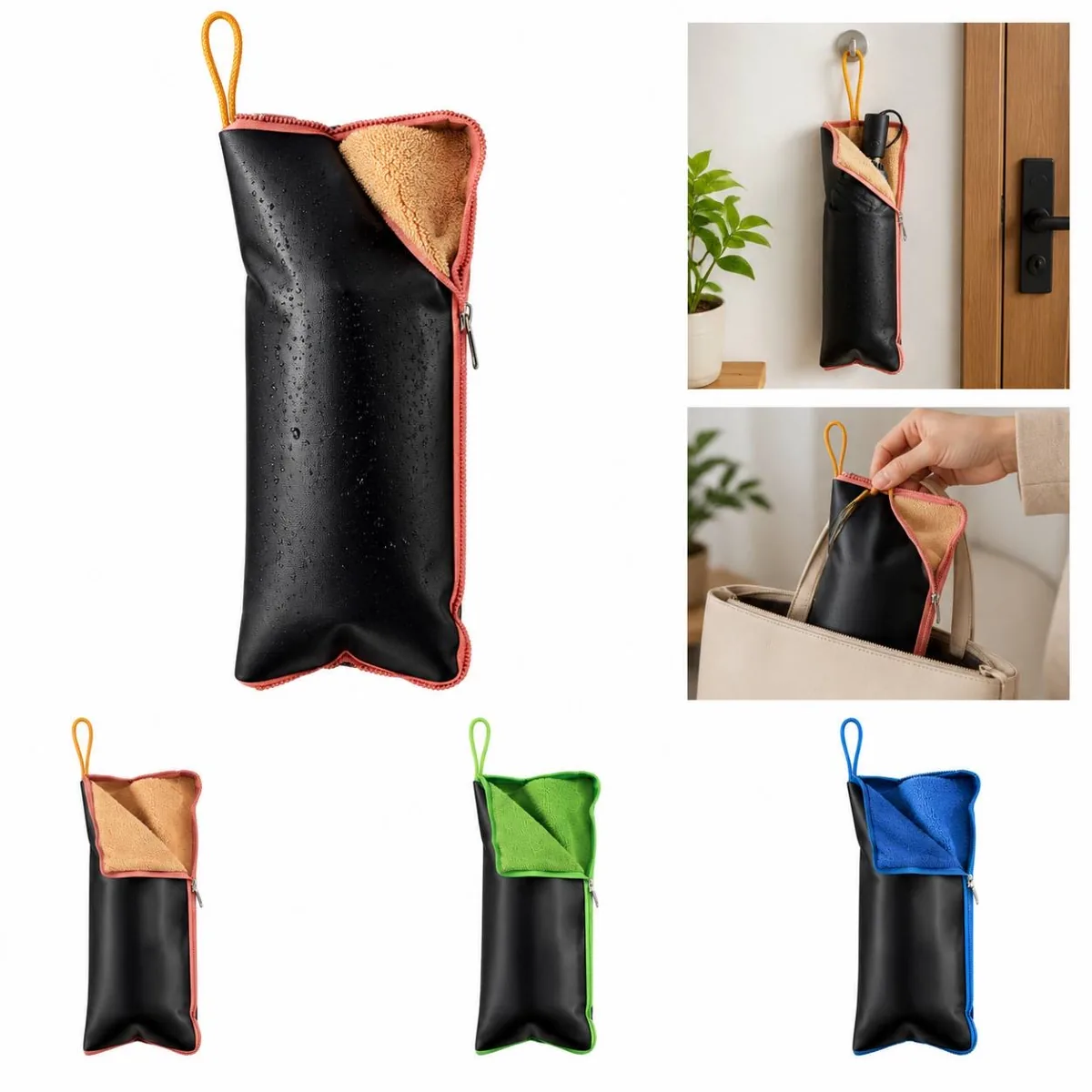 Water-Resistant Umbrella Carry Bag with Zipper 2