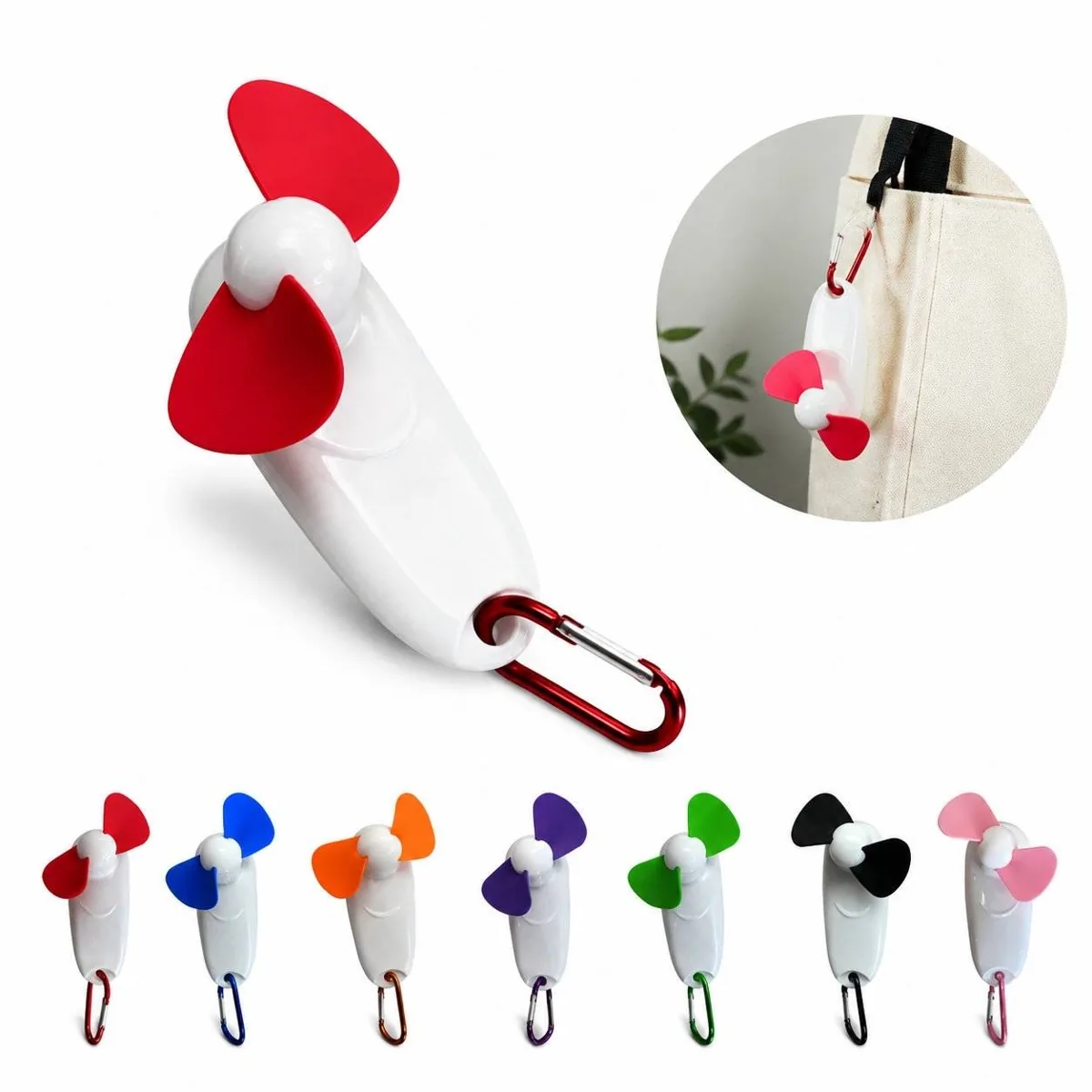 Portable Mini Fan with Carabiner Clip, Rechargeable 2