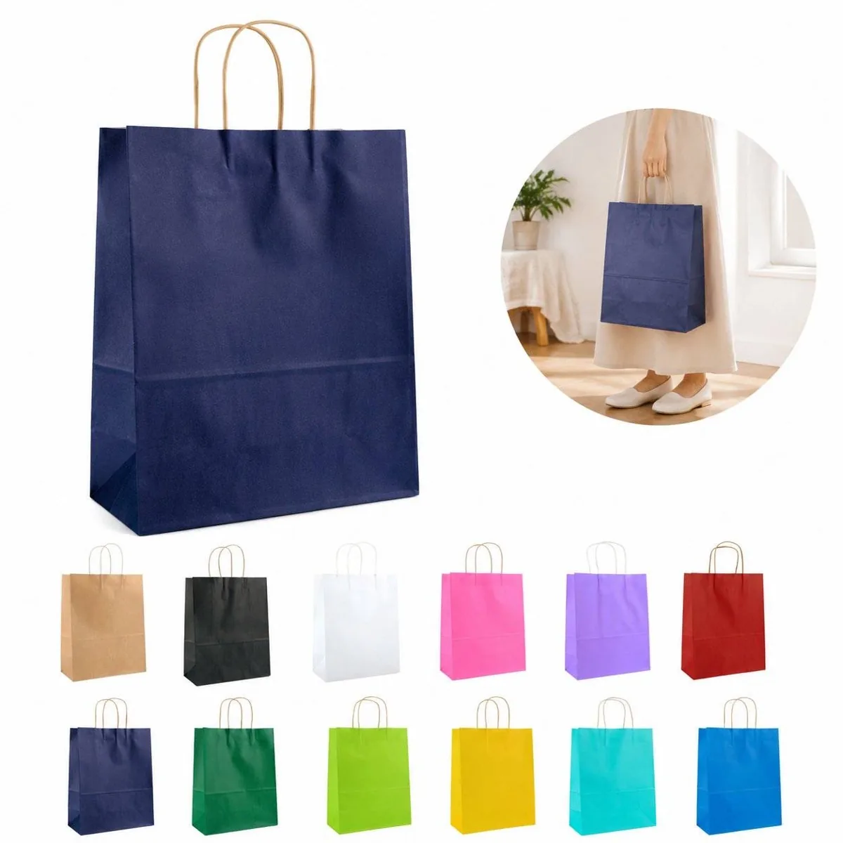 Colorful Kraft Paper Bags for Retail and Gifts 2