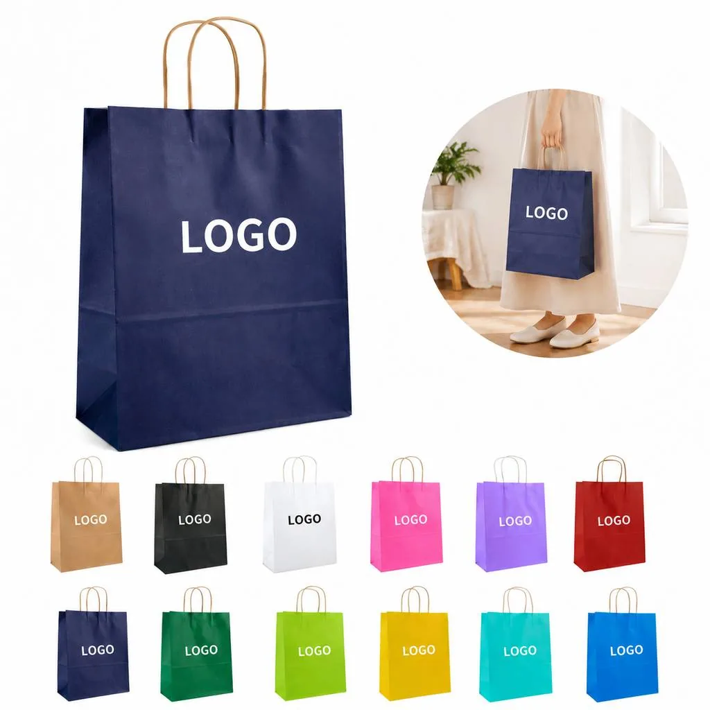 Colorful Kraft Paper Bags for Retail and Gifts