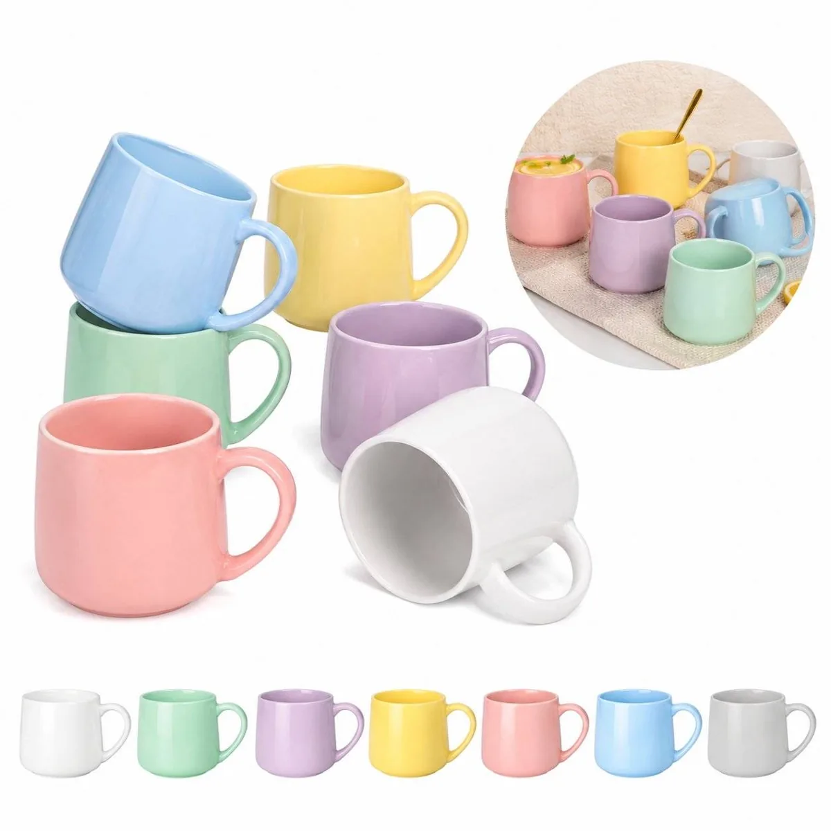 Pastel Macaron Water Cup with Secure Lid for Daily Use 2