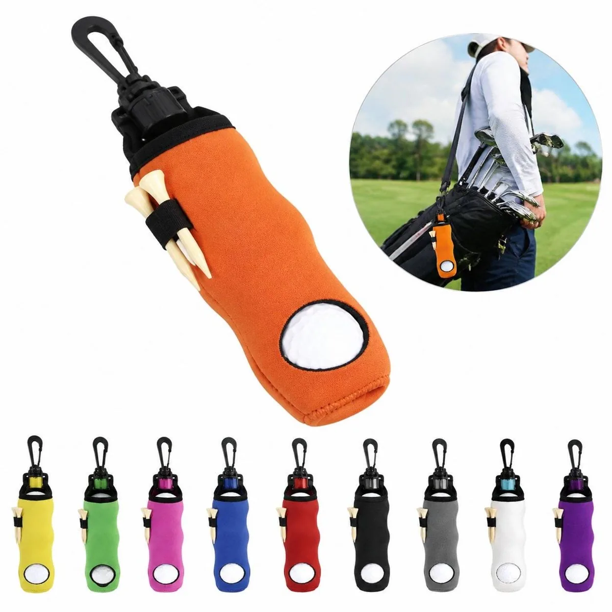 Durable Nylon Golf Ball Organizer Tote with Shoulder Strap 2