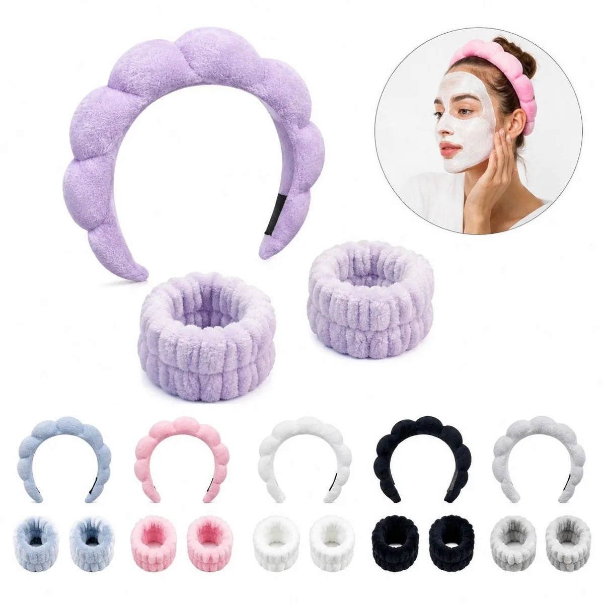 Soft Cotton Terry Cloth Skincare Headband for Spa 2