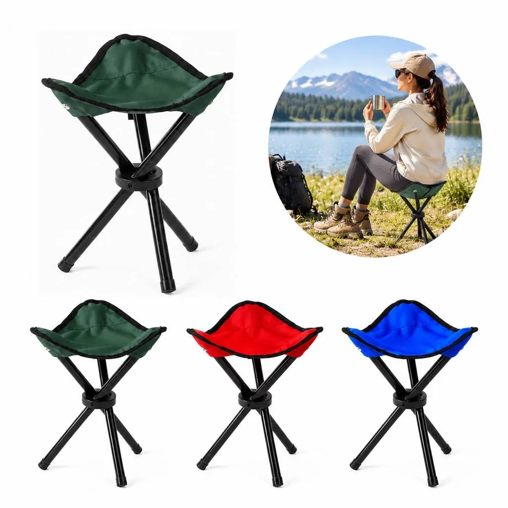 Portable Folding Camping Tripod Stool for Outdoor Seating 2